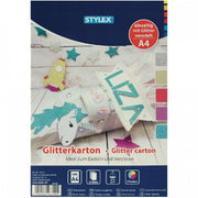 hobbyblok glitterkarton A4 10 vellen