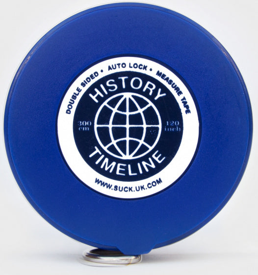 meetlint History zelfklevend 3 meter blauw/wit