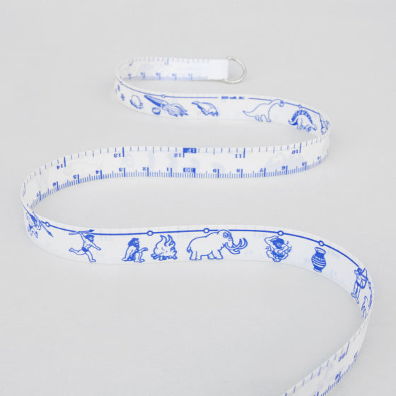 meetlint History zelfklevend 3 meter blauw/wit