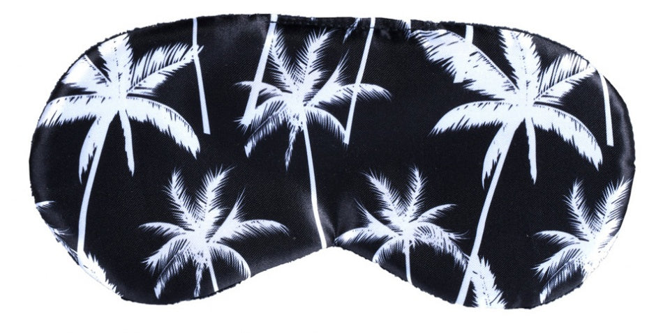 slaapmasker Palmboom one size zwart