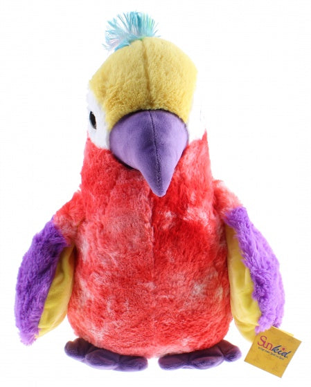 papegaai Big Eye junior 43 cm pluche roze/paars/geel