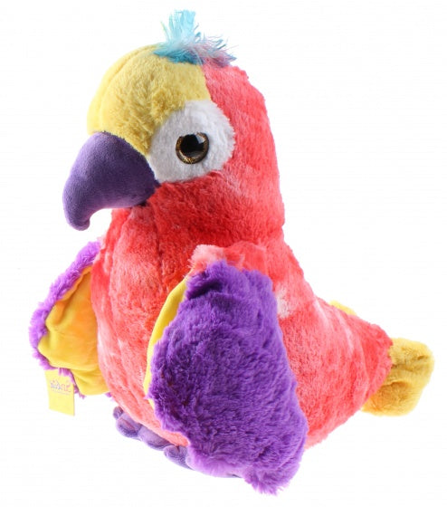 papegaai Big Eye junior 43 cm pluche roze/paars/geel