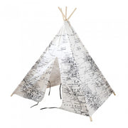 tipitent wereldkaart 160 cm wit/zwart
