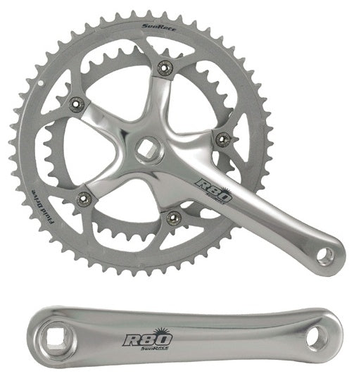 Crankstel FCR81 + Extra Bladen 39-53T (42-52T) Zilver