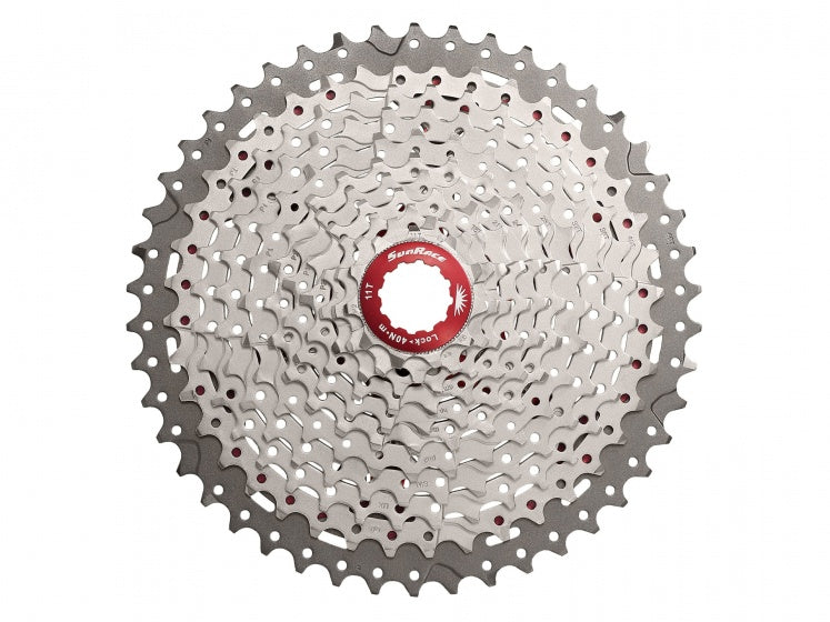 cassette Csmx8 11S 11-40T aluminium zilver/rood
