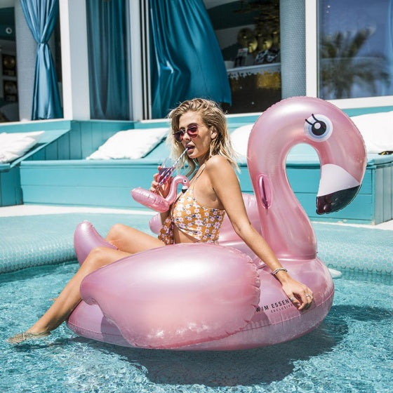 Opblaasdier XXL 150 x 115 cm Flamingo roze