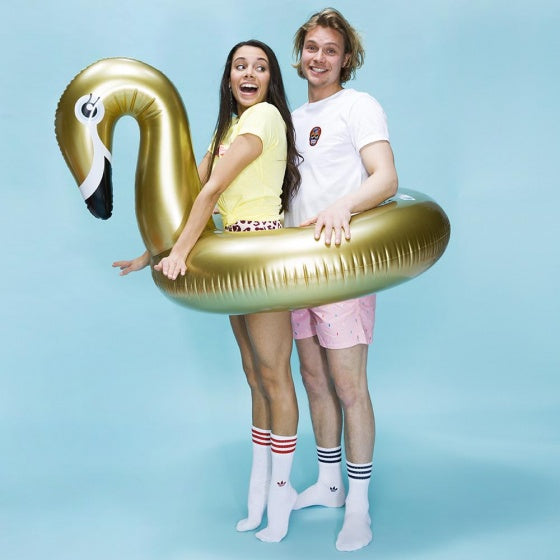 Zwemband 100 x 90 cm Zwaan goud