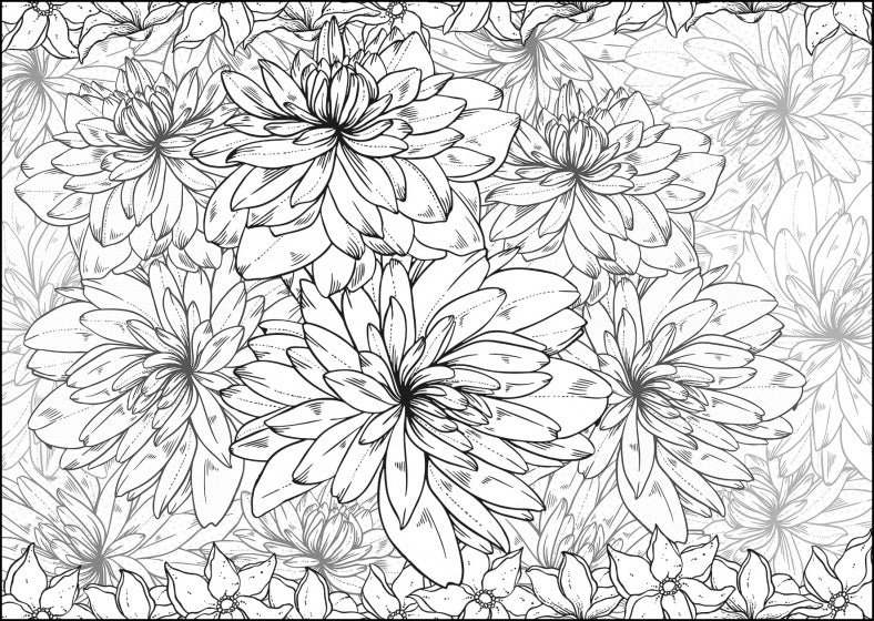 Colour-In Puzzle Floral 1000 stukjes