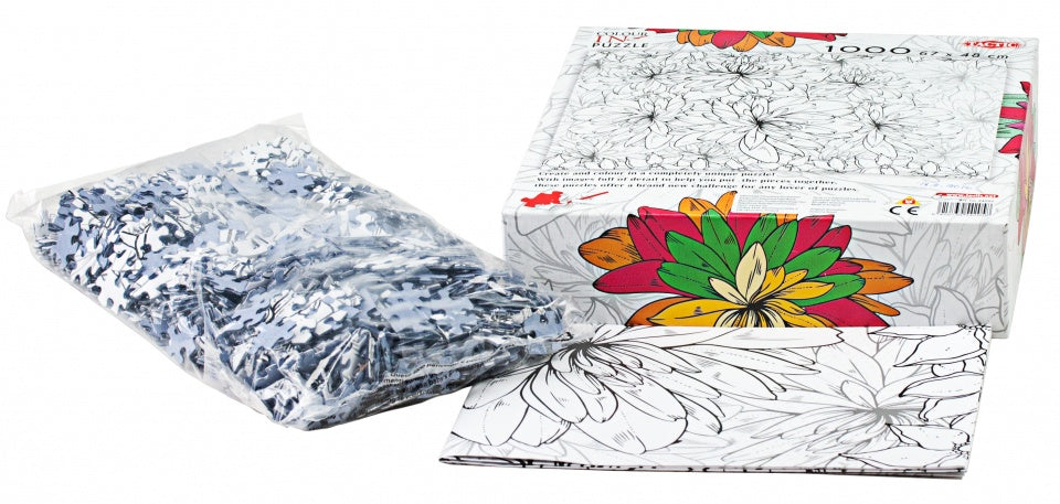 Colour-In Puzzle Floral 1000 stukjes