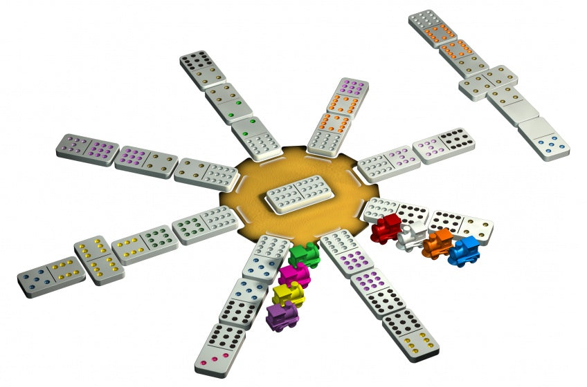 Domino spel Mexican Train in Tin Box