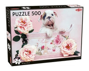 legpuzzel puppie en rozen 500 stukjes