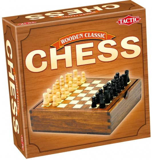 spel Schaken Classic 16 cm hout bruin/zwart/wit