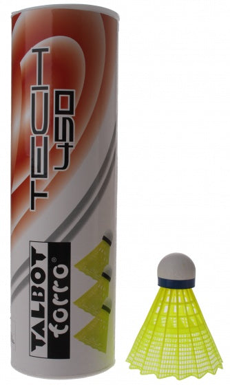 badminton shuttles Tech 450 geel/blauw 6 stuks