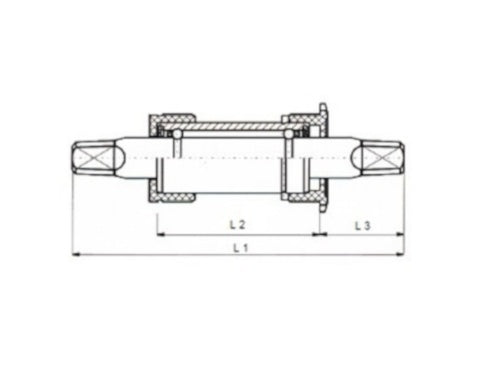 trapas BSA 123 x 30 mm zilver