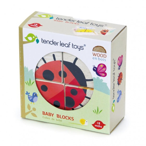 blokpuzzel Lieveheersbeestje hout junior 10 cm 5-delig