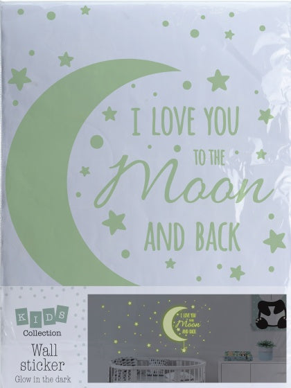 glow in the dark muurstickers maan vel 70 x 50 cm