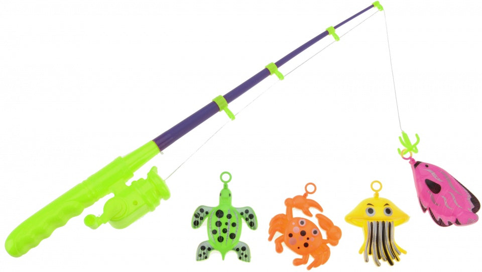hengelspel 5 stuks 40 cm groen/paars
