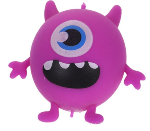 knijpfiguur Monster 7 cm paars