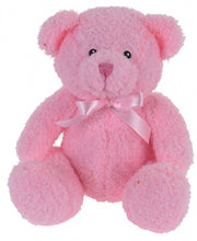 knuffelbeer met strik 17 cm roze