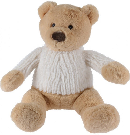 knuffelbeer met trui wit 26 cm beige
