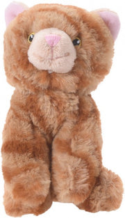 knuffelkat 14 cm bruin