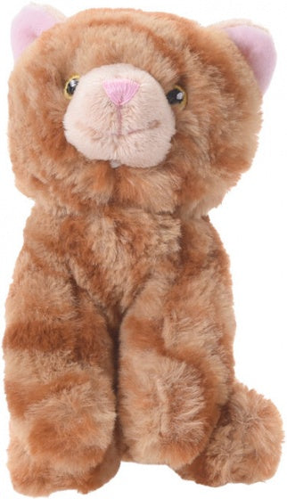 knuffelkat 14 cm bruin