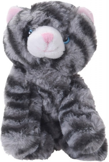 knuffelkat 14 cm grijs