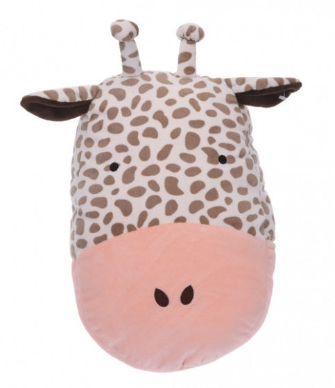 knuffelkussen giraffe 39 x 25 cm bruin/geel