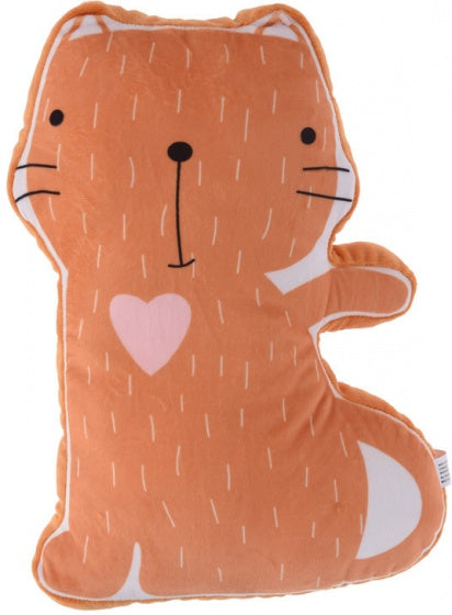 knuffelkussen kat pluche 46 cm bruin