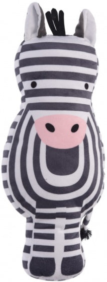 knuffelkussen zebra pluche 46 cm zwart/wit