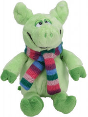knuffelvarken met sjaal 19 cm groen