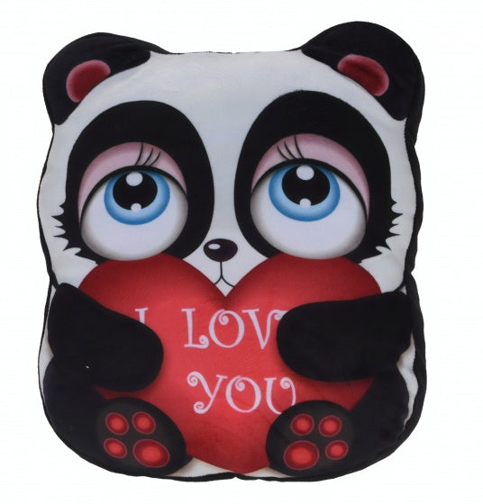kussen panda 37 cm zwart/wit