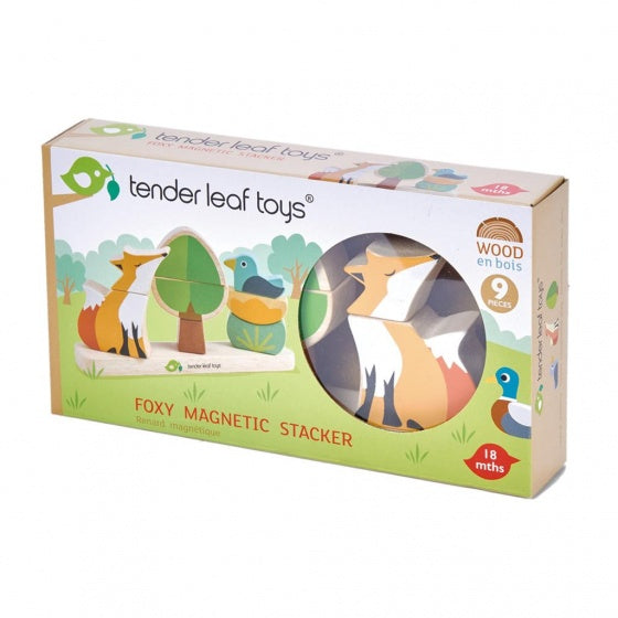 magneetpuzzel Vos hout junior 23 cm 9-delig