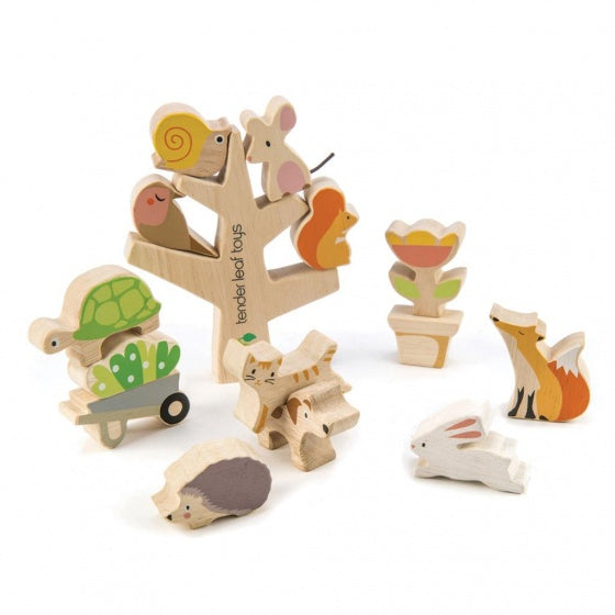 stapelboom met dieren hout junior 16-delig