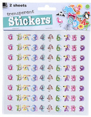 stickervellen transparant dieren 15 cm 2 stuks