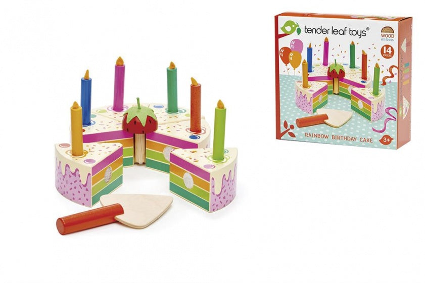 verjaardagstaart regenboog junior 7-delig