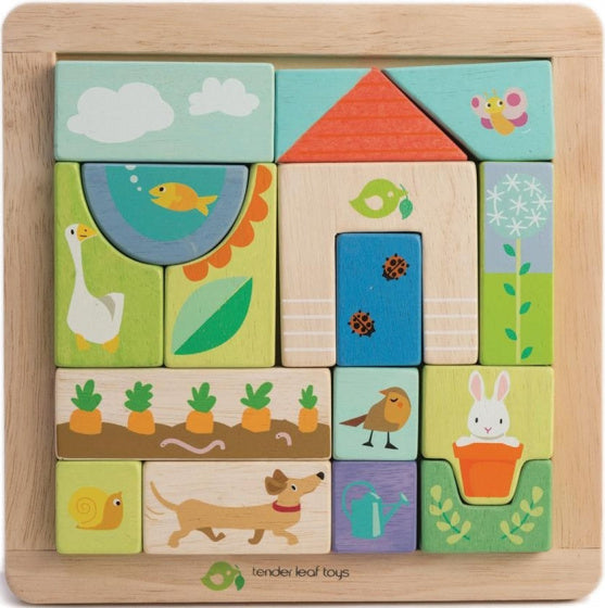 vormenpuzzel Tuin junior hout 17 stukjes