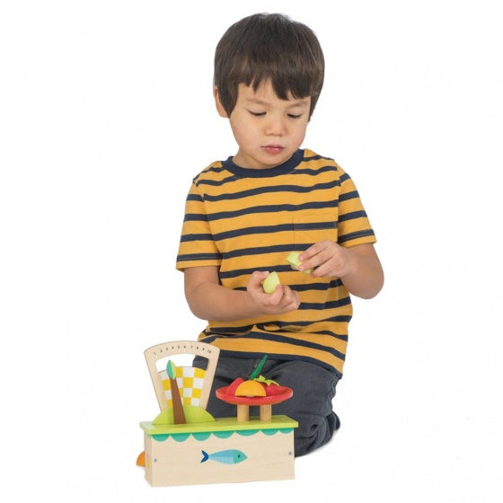 weegschaal met fruit hout junior 7-delig
