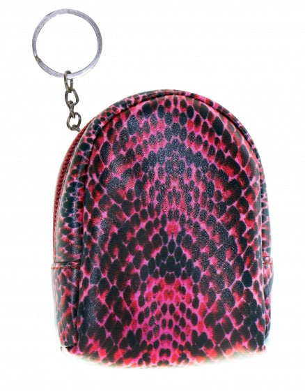 portemonnee sleutelhanger 9 cm zwart/rood