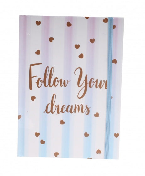 schrift follow your dreams paars 21 cm