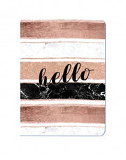 schrift hello bruin/wit/zwart 14 cm roze