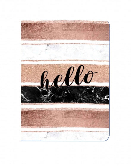 schrift hello bruin/wit/zwart 14 cm roze