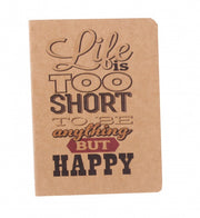 schrift life is short bruin 14 cm
