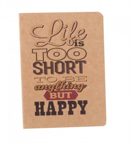 schrift life is short bruin 14 cm
