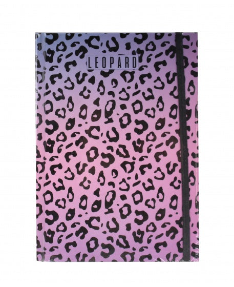 schrift panterprint paars/roze 21 cm
