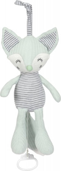 muziekdoosje Foxy Fox 30 cm mintgroen-grijs