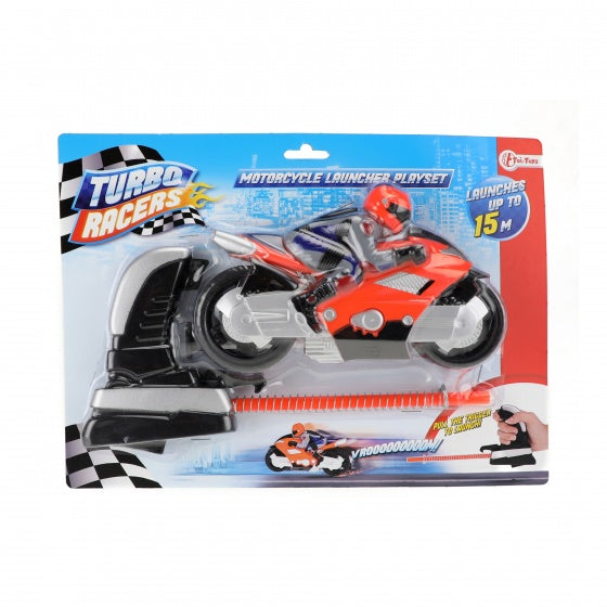 afschietmotor met rijder 12 cm rood