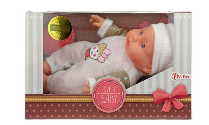 Babypop met muts 23cm