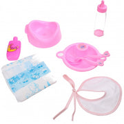 babypop verzorgingsset 8-delig roze