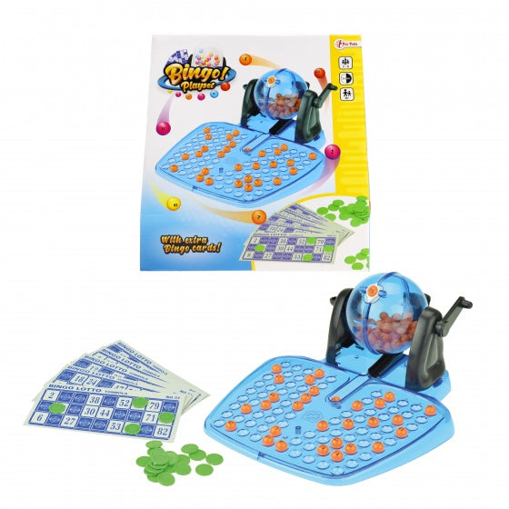 Bingoset karton blauw/oranje 7-delig